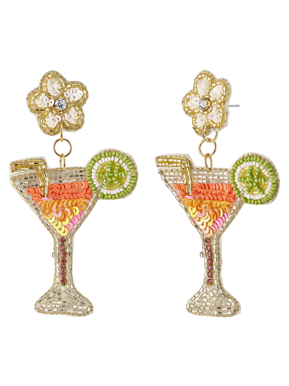 RAFFIA COCKTAIL BEADED EARRINGS